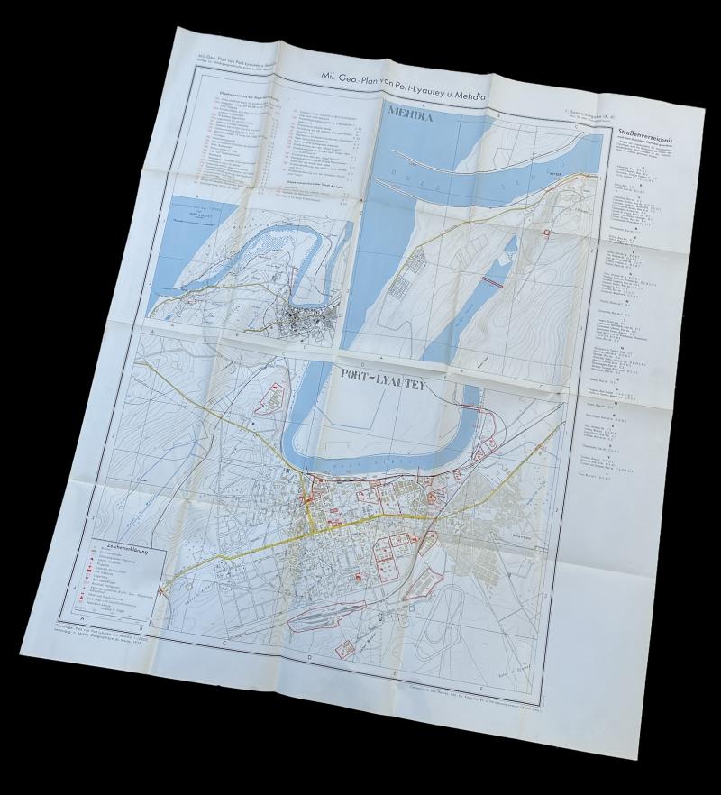 Wehrmacht Afrika Korps Map of Mehdia (Maroco)