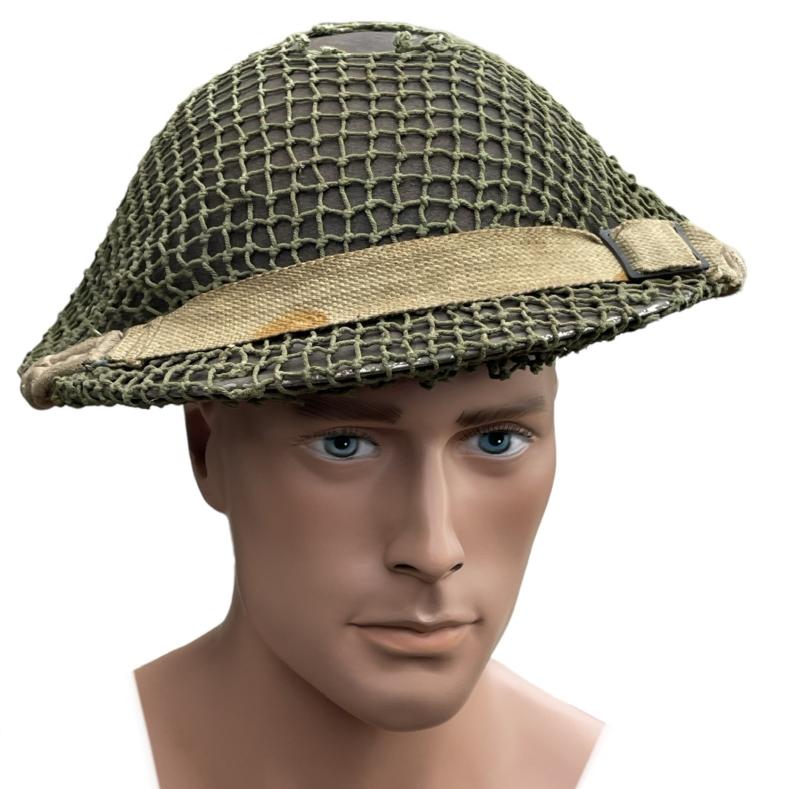 British WW2 Brodie Helmet with camo net