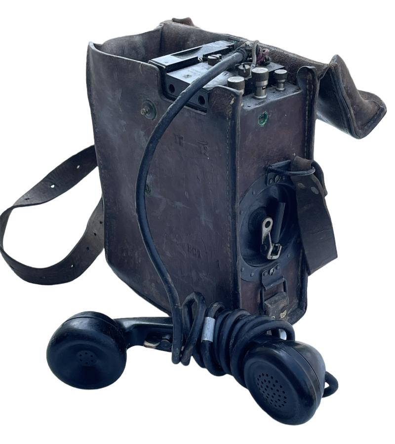 US WW2 Signal Corps EE-8-B Field Telephone with carrying case.