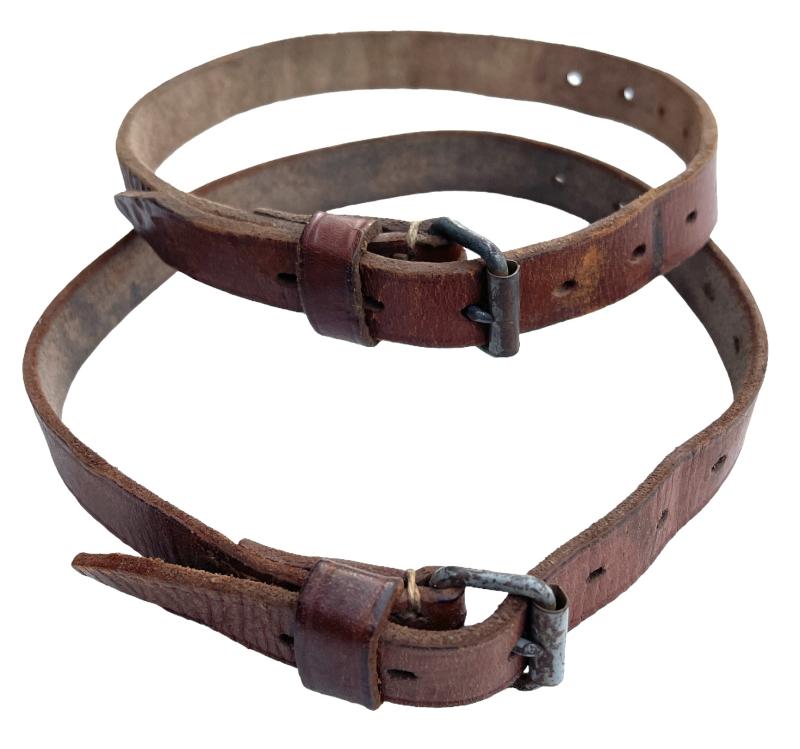 Pair of Luftwaffe light brown leather Equipment Straps