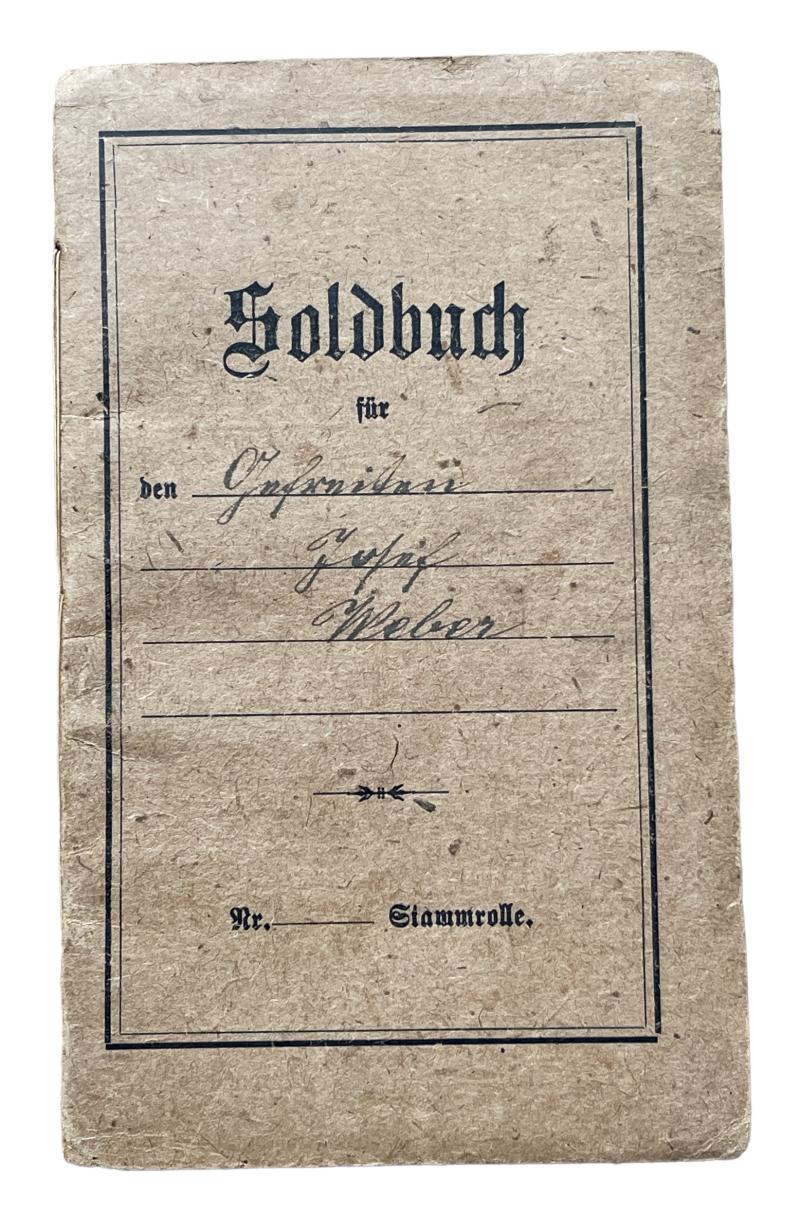 German Imperial WW1 Soldbuch