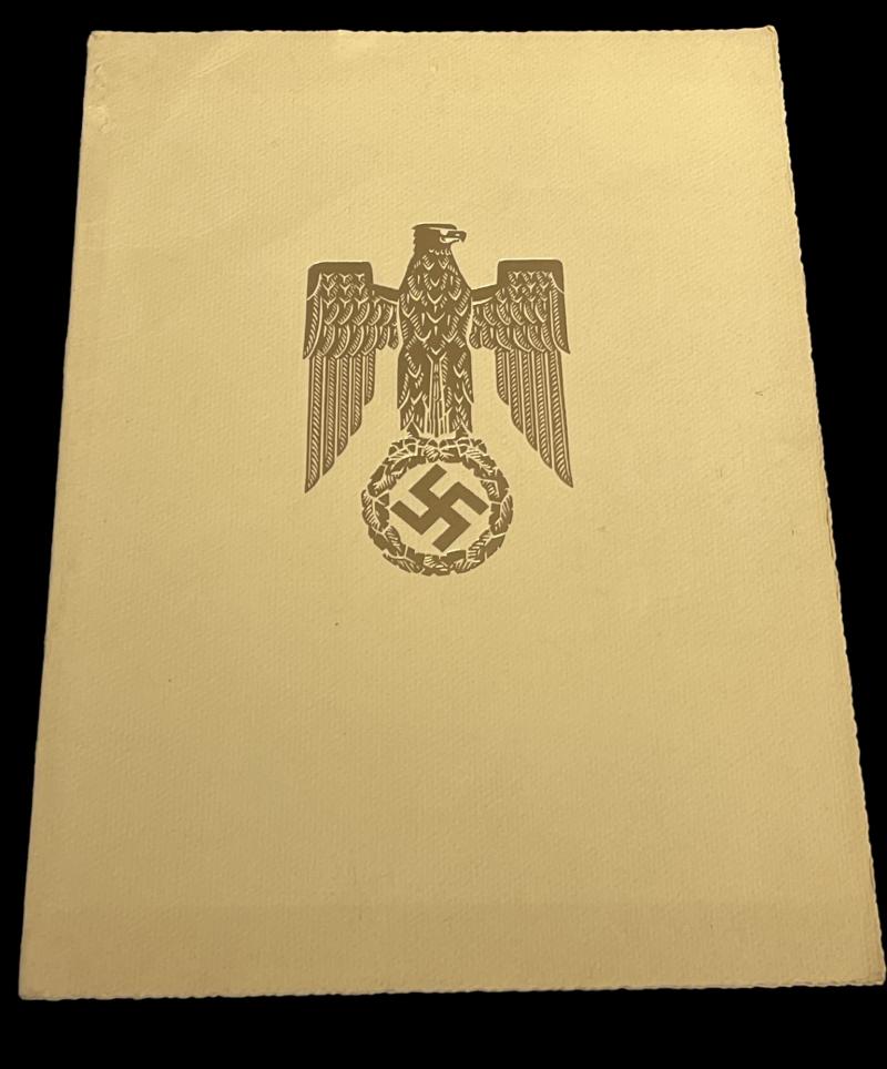 Third Reich Promotion Award signed Reichsminister Von Krosigk