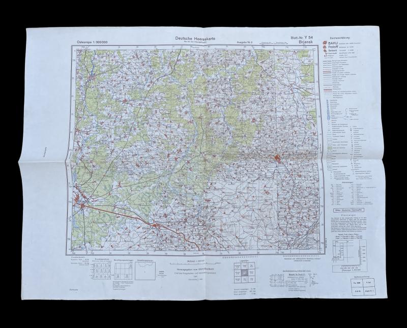 Wehrmacht Road Map 1943 Brjansk Russia