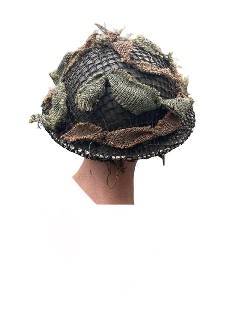 IMCS Militaria British WW2 Brodie Helmet with camo net with scrim