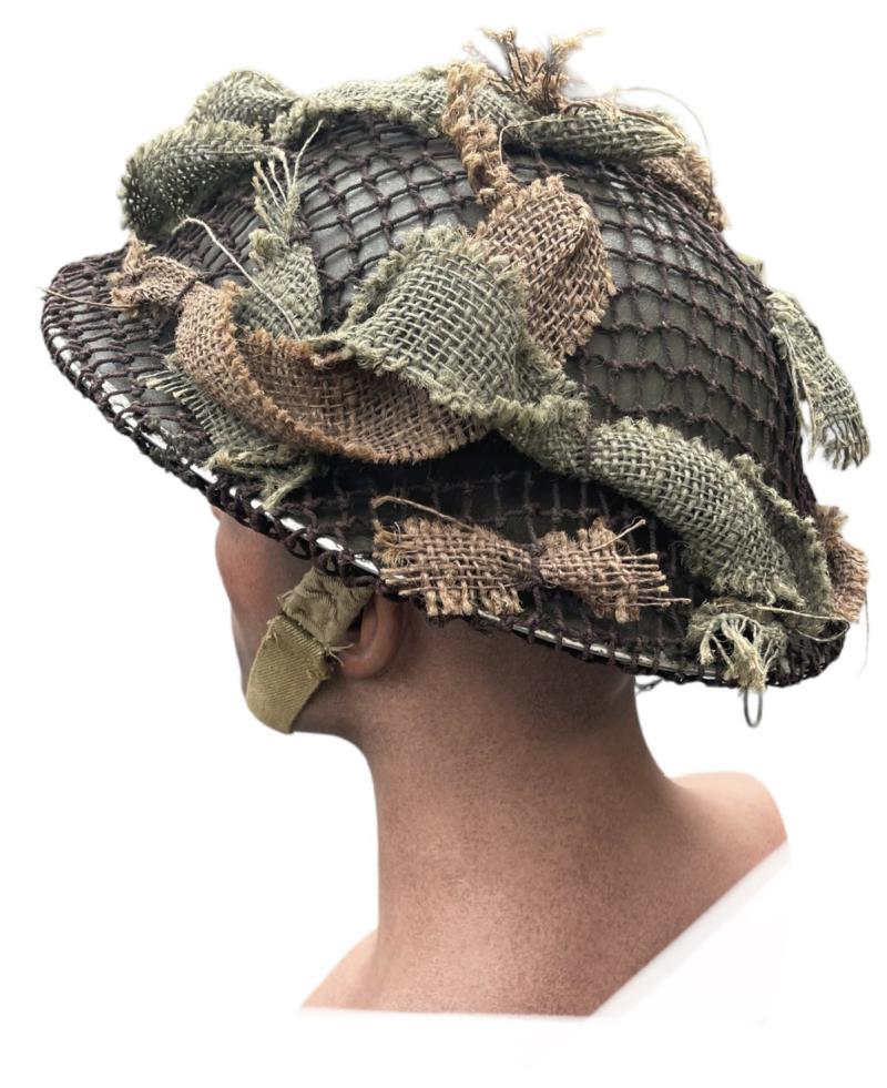 IMCS Militaria British WW2 Brodie Helmet with camo net with scrim