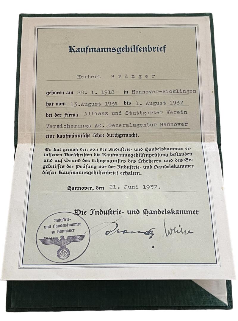 Third Reich Charter for a Metal Worker