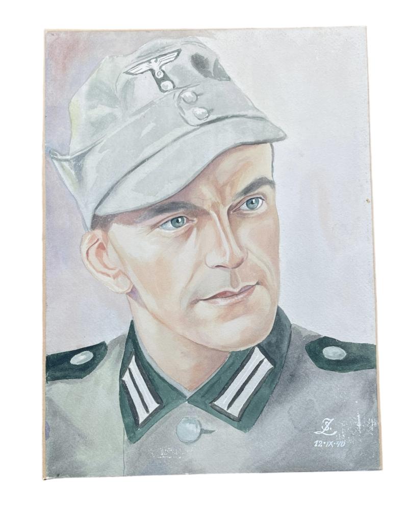 Painted Portrait of a Wehrmacht Gebirgsjäger