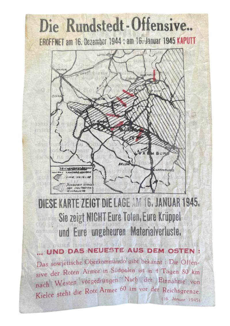 Allied Artillery to Germans Propaganda Flyer