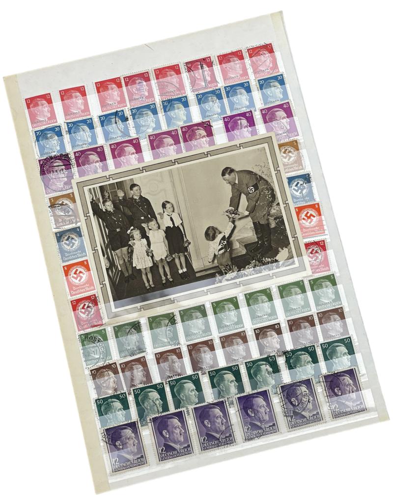 57x Adolf Hitler Postal Stamp and Postcard