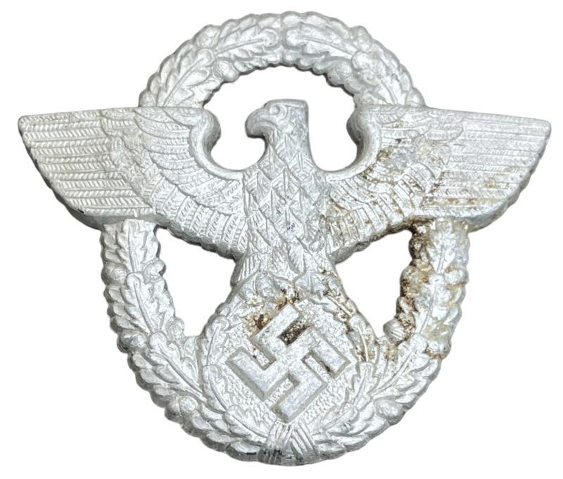 Third Reich Polizei metal Visor Cap Eagle