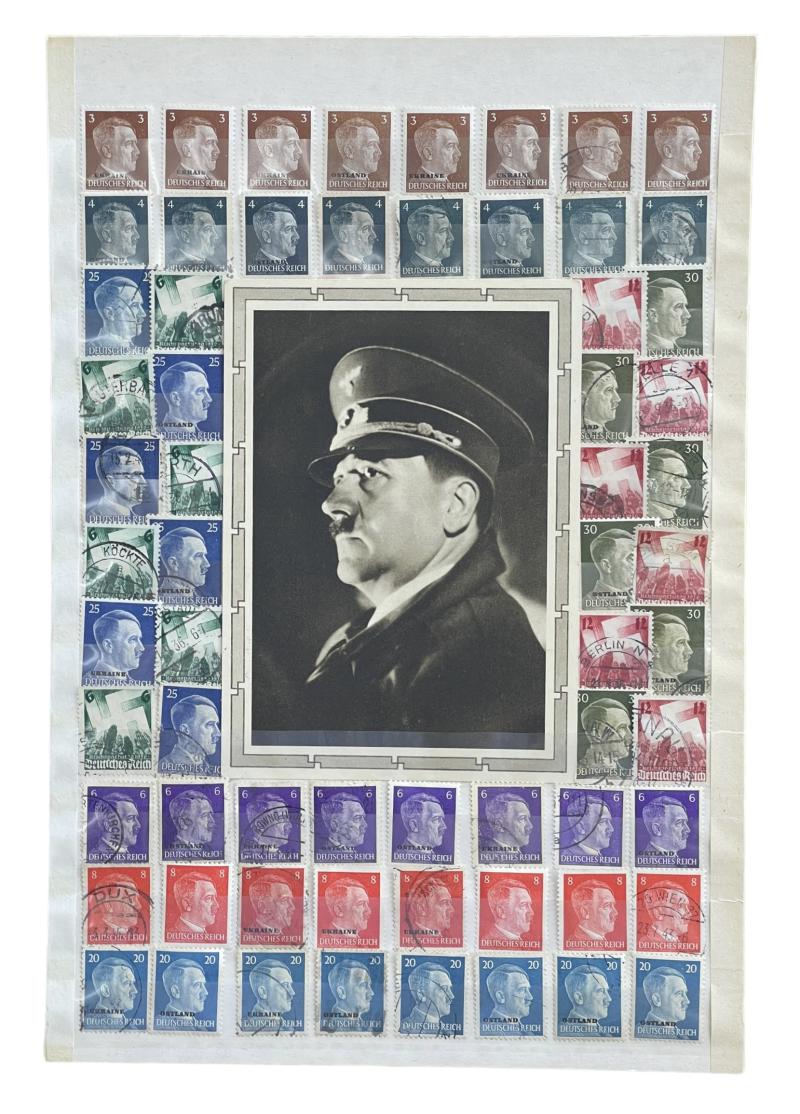 64x Adolf Hitler Postal Stamp and Postcard