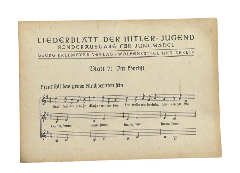 Hitler-Jugend Sheet Music Booklet BDM