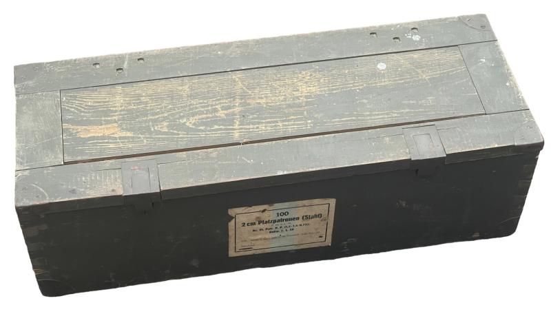 Luftwaffe 2 cm Flak 38/Aircraft Canon Ammunition Case 100 Platzpatronen (Stahl)