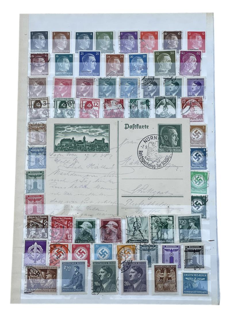 58x Adolf Hitler Postal Stamp and Postcard