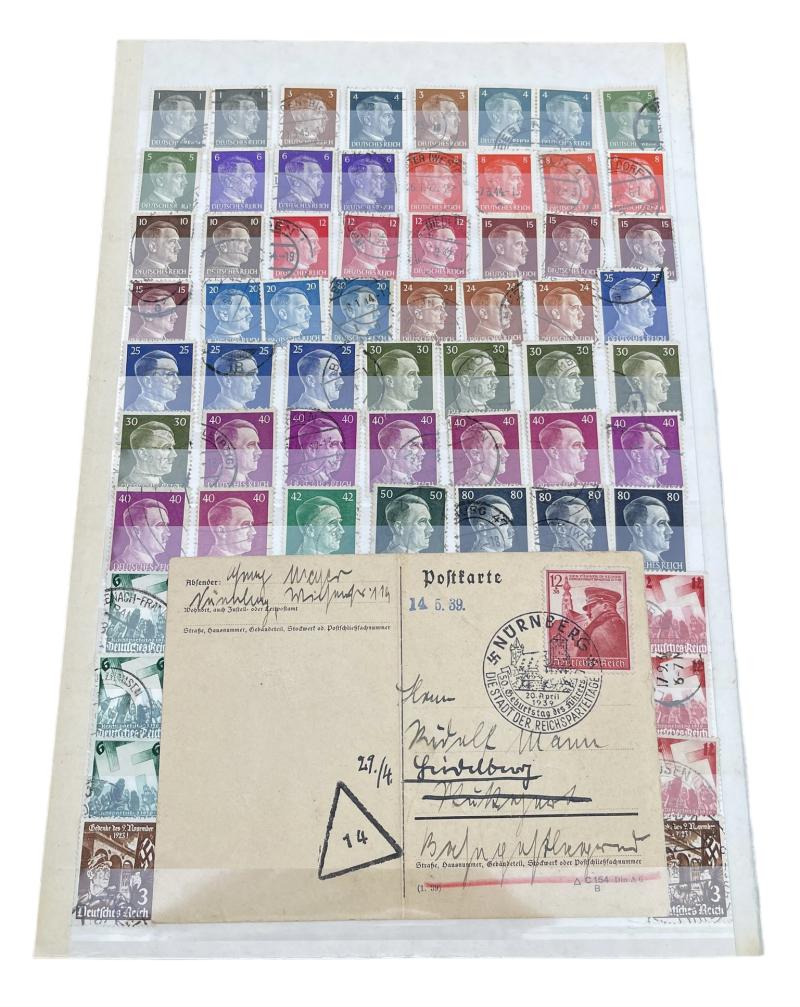 60x Adolf Hitler Postal Stamp and Postcard