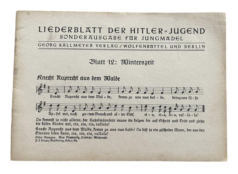 Hitler-Jugend Sheet Music Booklet BDM