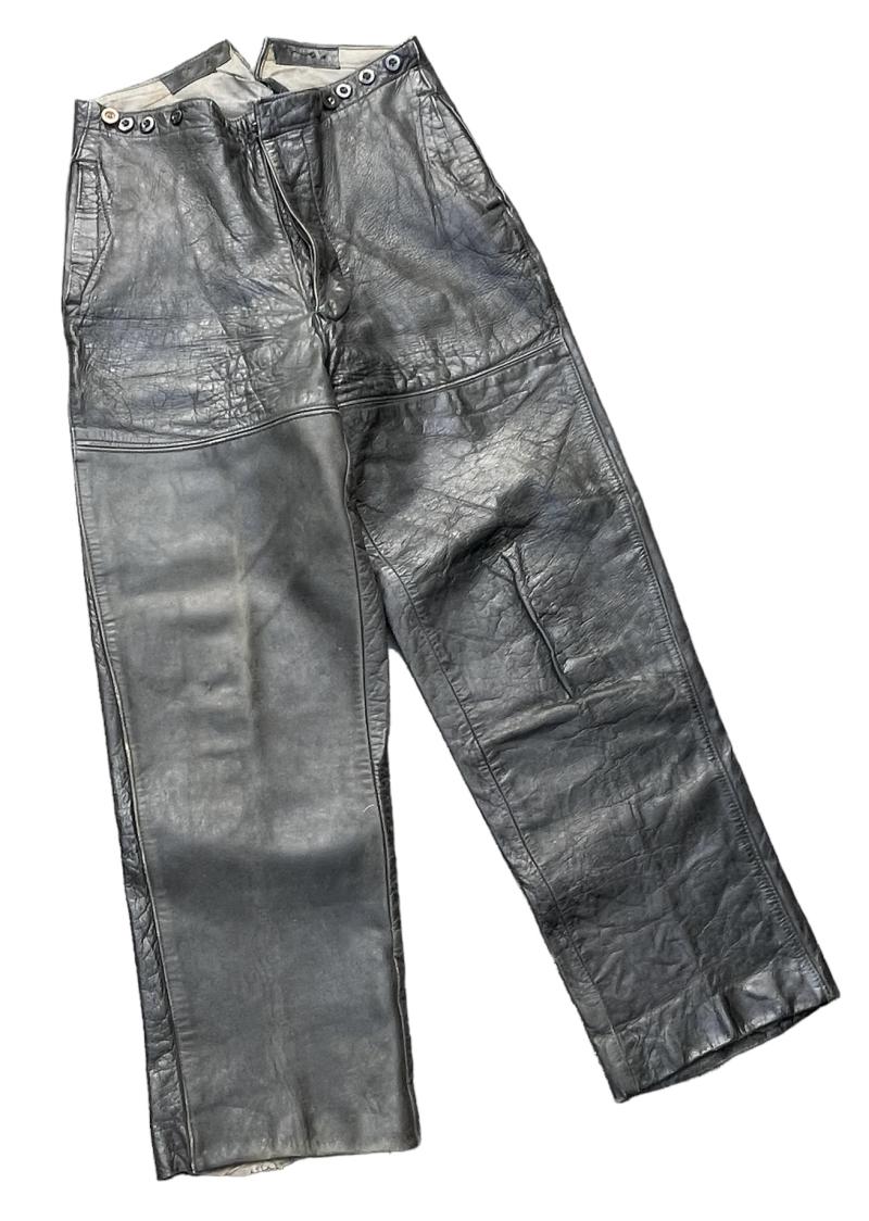 Leather Kriegsmarine/Wehrmacht/SS Panzer Trousers