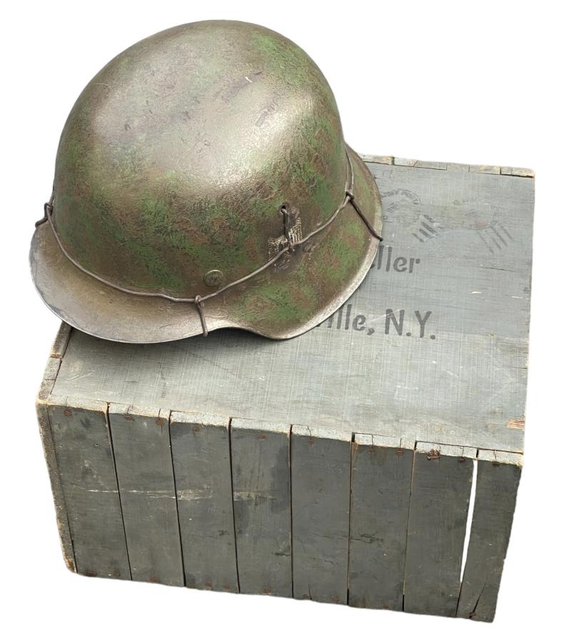 Wehrmacht M42 Wire/Camo SD Helmet with Shipping case