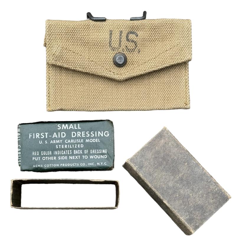 US WW2 British made First Aid Kit Pouch with Kit