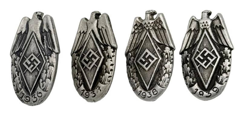 4 Hitler-Jugend Badges