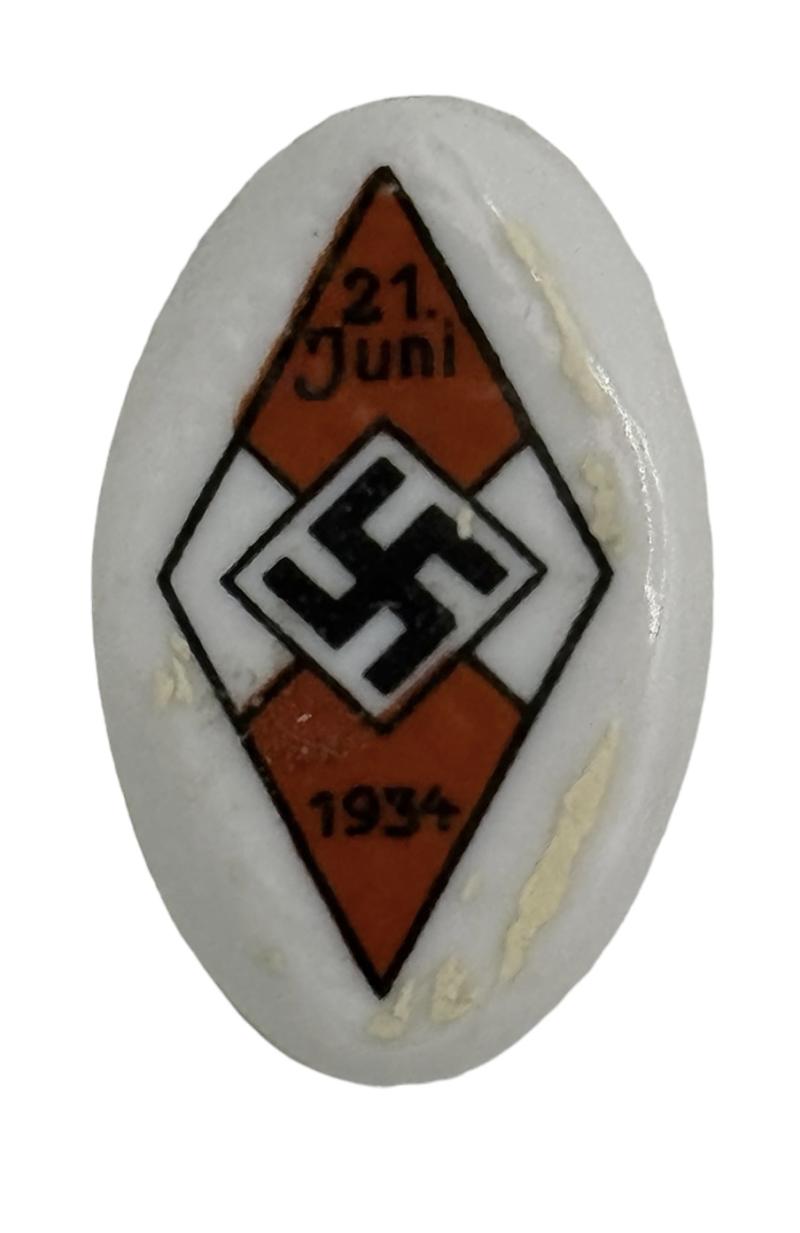 Porcelain Hitler-Jugend Badge