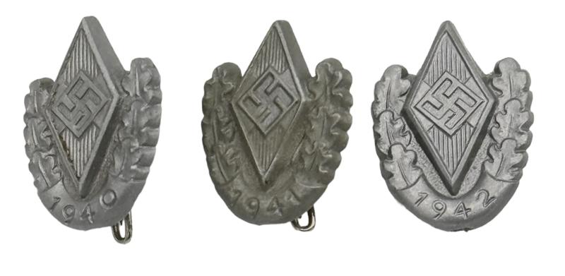 3 Hitler-Jugend Badges