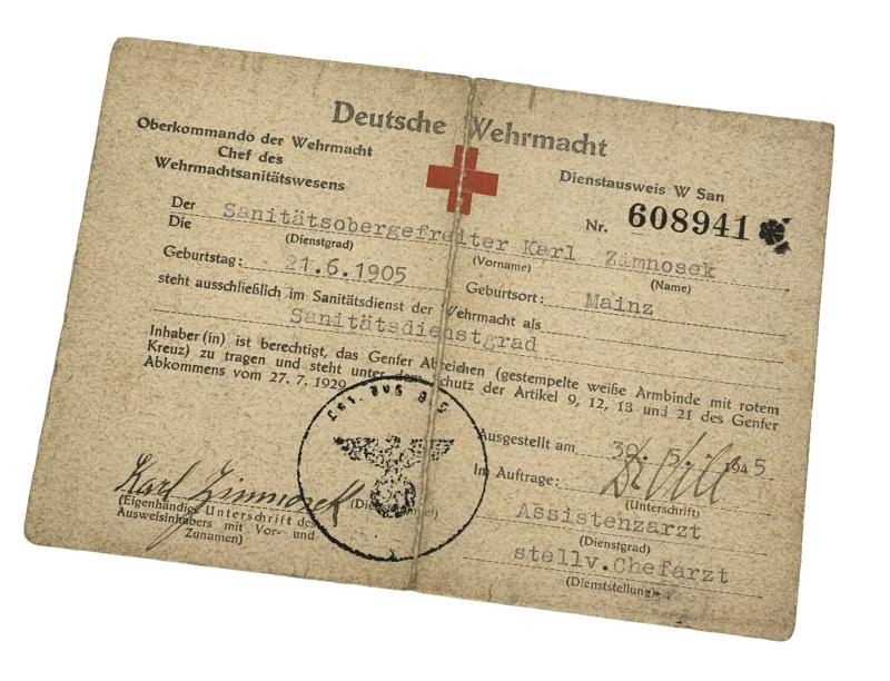 Wehrmacht Sanitäter (Medic) ID Document