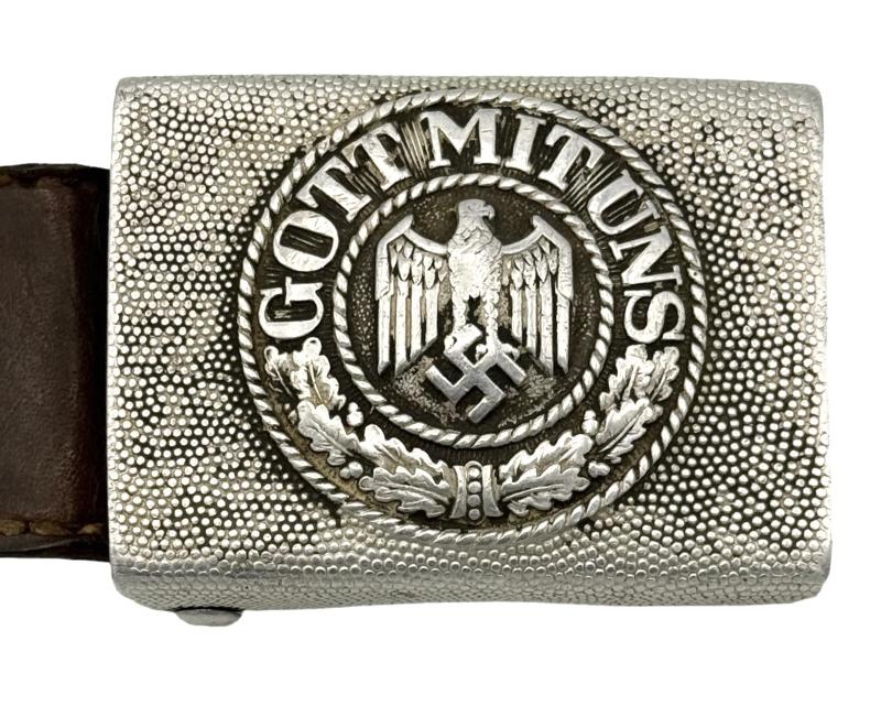 Wehrmacht aluminium Belt Buckle with Tab