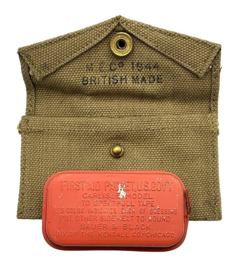 US WW2 British made First Aid Kit Pouch with Kit