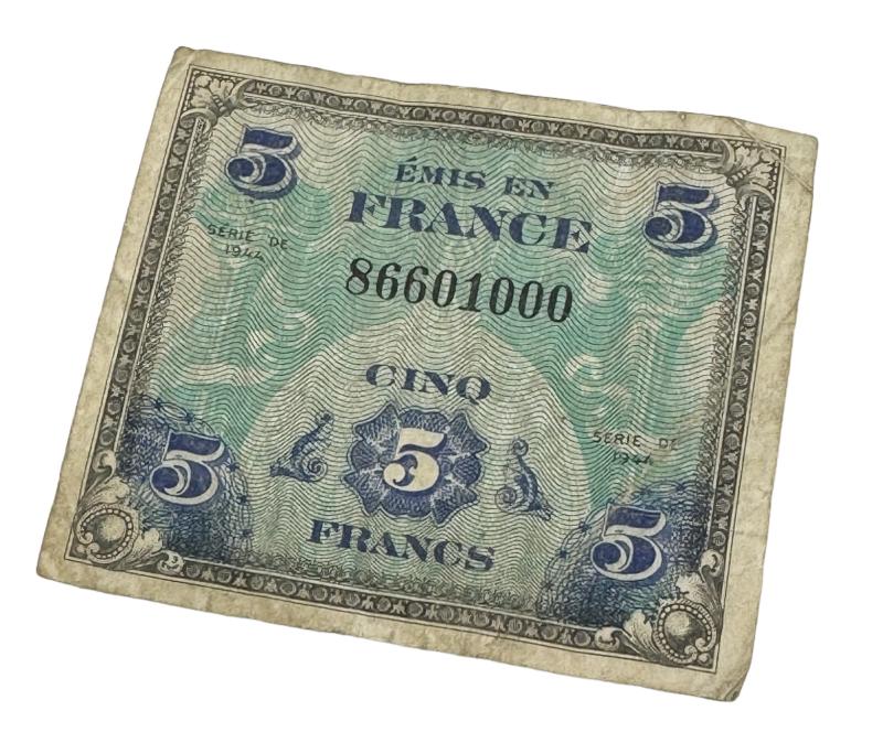 Alied Invasion Bank Note (French 5 Francs)