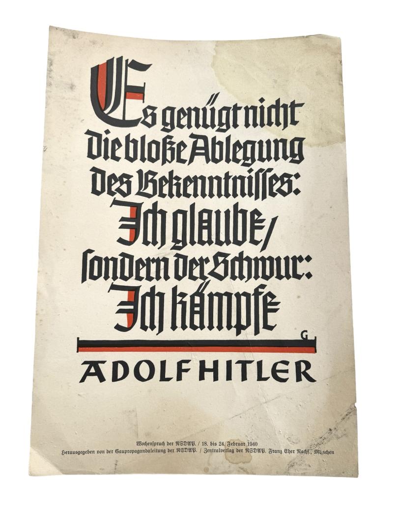 Decorative printing with Pronunciation of Adolf Hitler