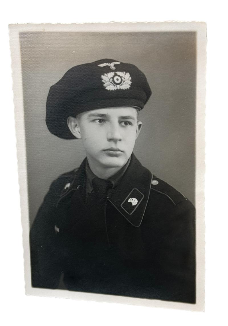 Wehrmacht Postcard Portrait Photograph Panzer Soldier