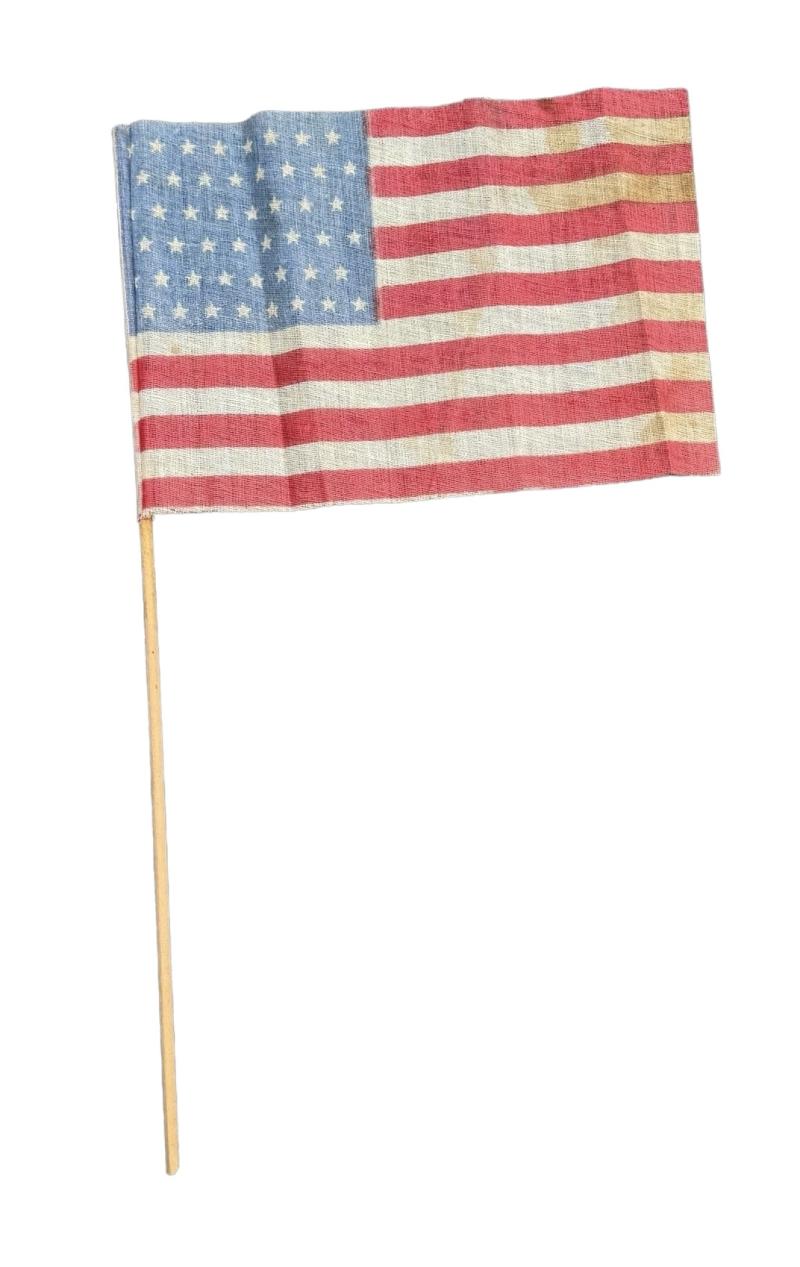 US WW2 48 star vlag on a small pole