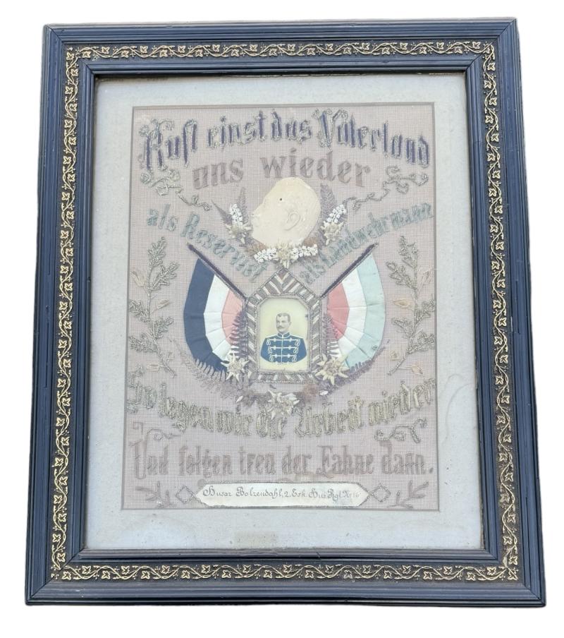 German imperial/WW/1 Framed Reserve officers Award