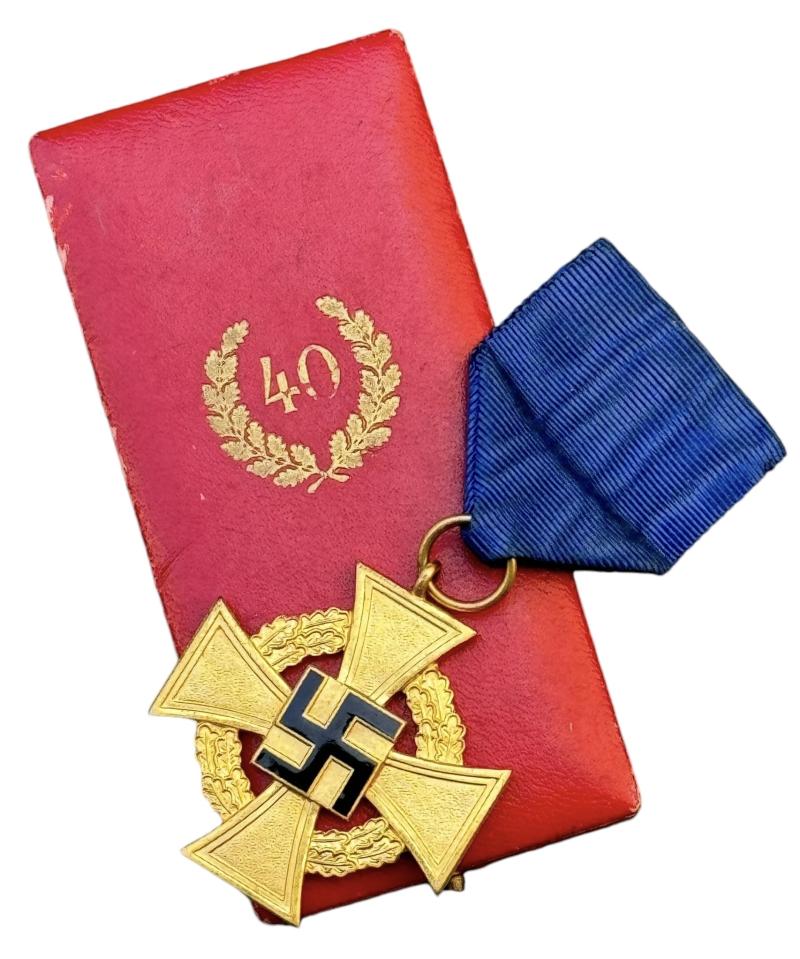 Third Reich 40 Years Loyal Service Medal in Case