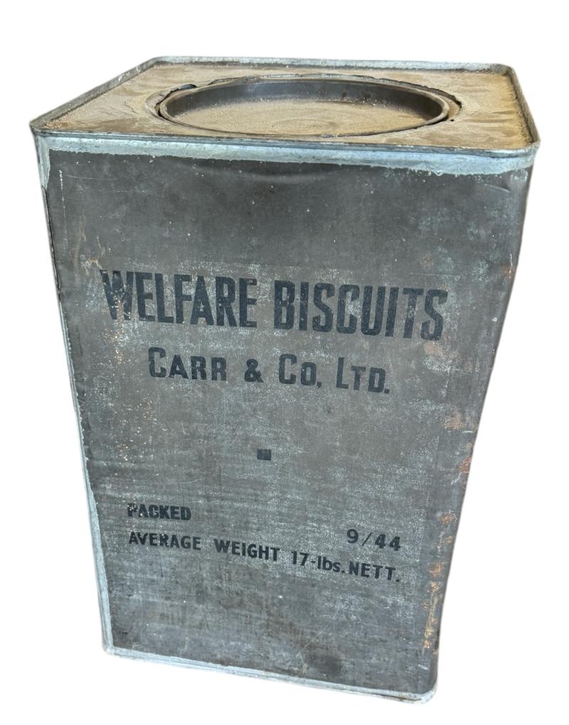 British WW2 metal Wellfare Biscuits Can