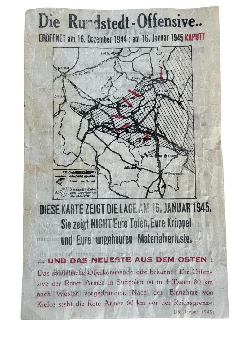 Allied Artillery to Germans Propaganda Flyer