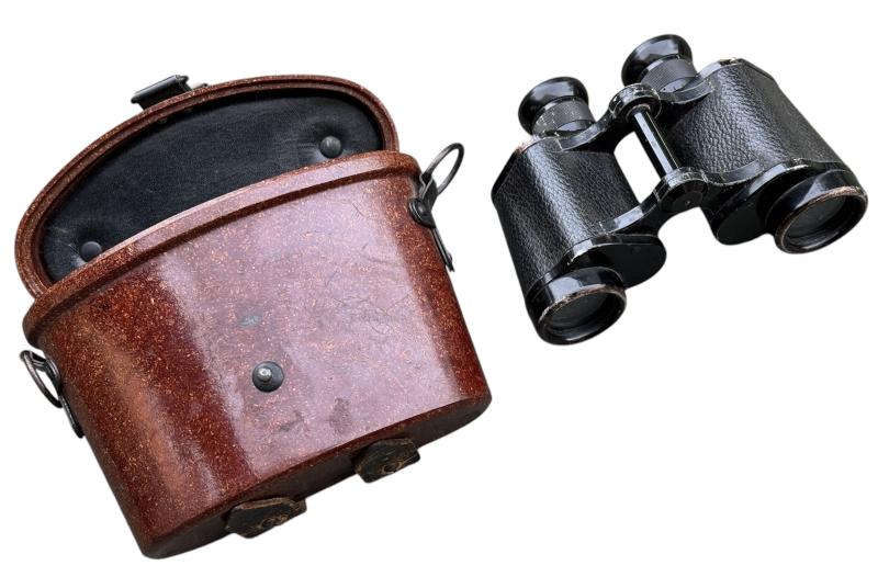 Wehrmacht 6x30 Binoculars and Brown Bakelite Case