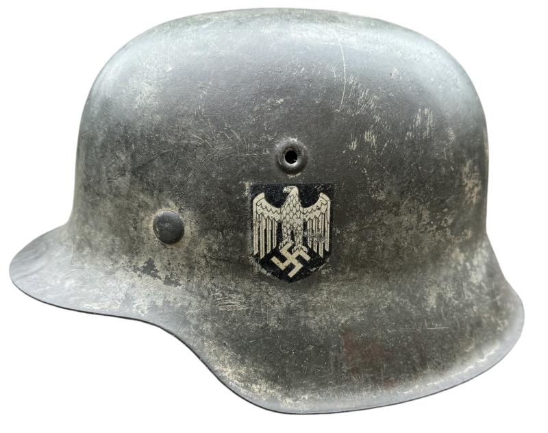 Wehrmacht M42 SD Helmet with White Wash