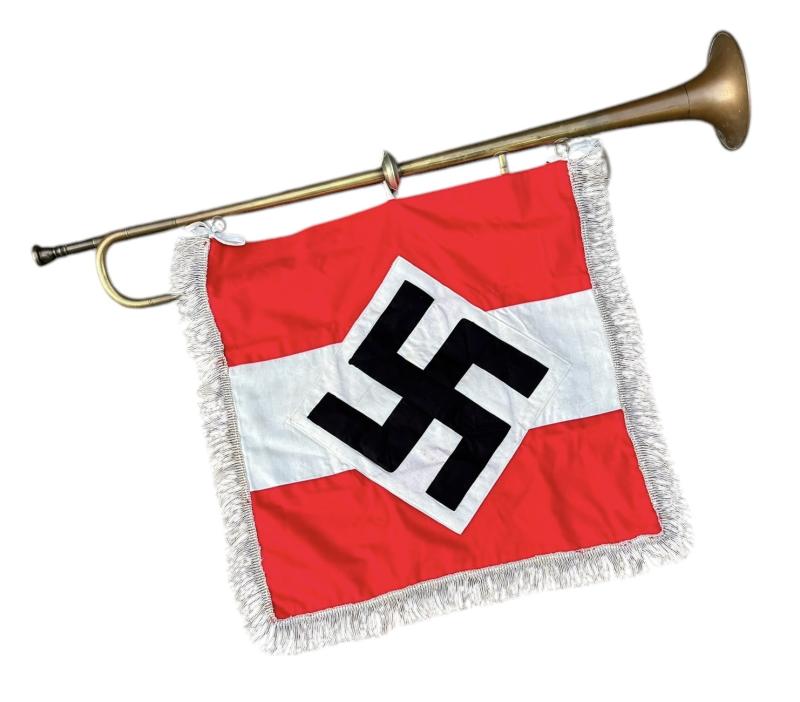 Hitler-Jugend Trumpet with Banner