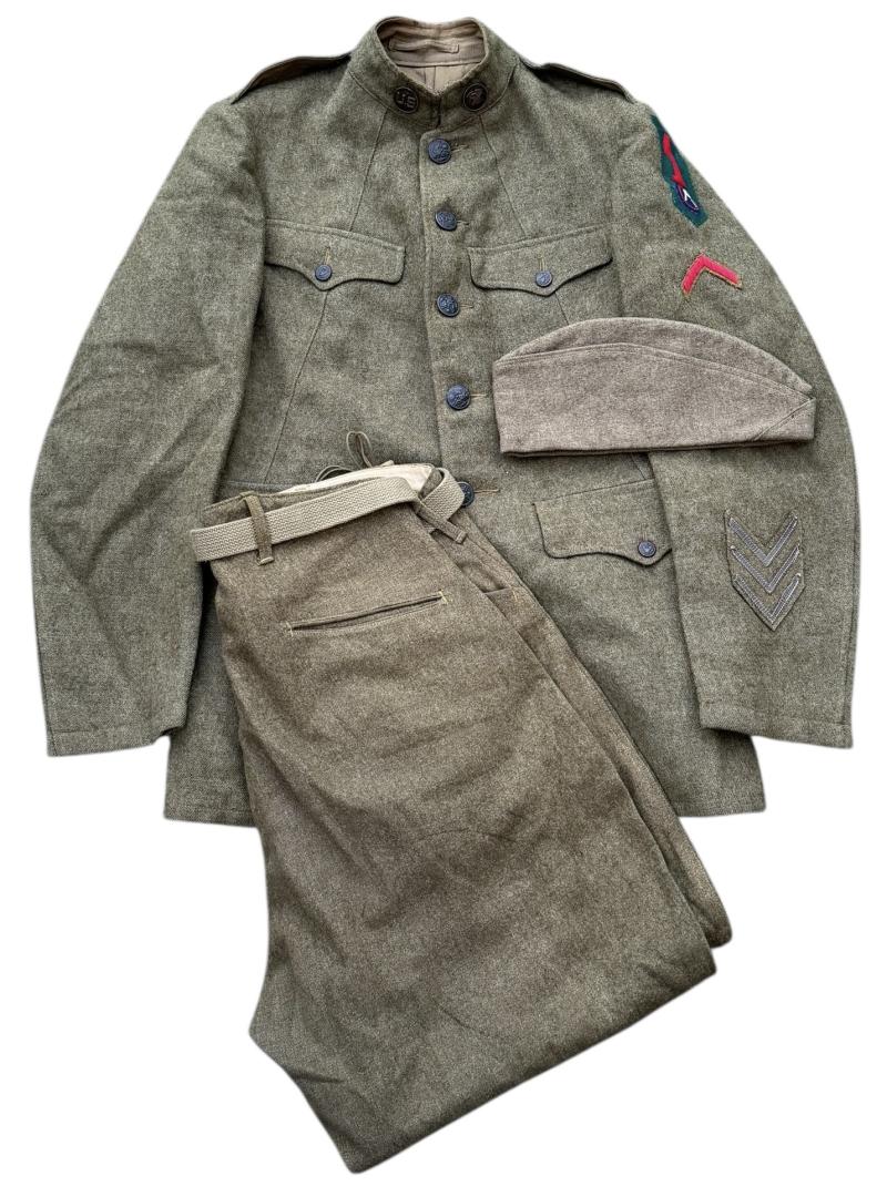US WW1 Enlisted wool Tunic, Breeches and Side Cap