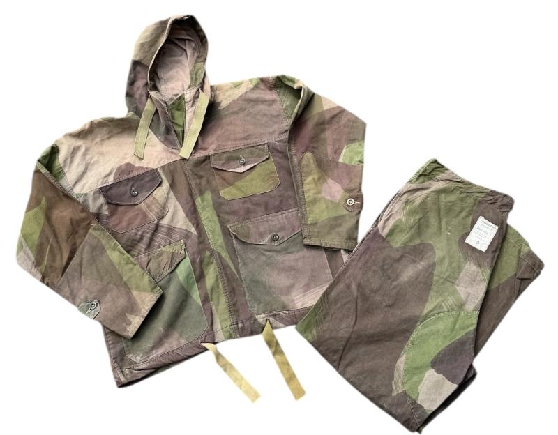 Used but very nice original British WW2 camo wind proof smock and Trousers