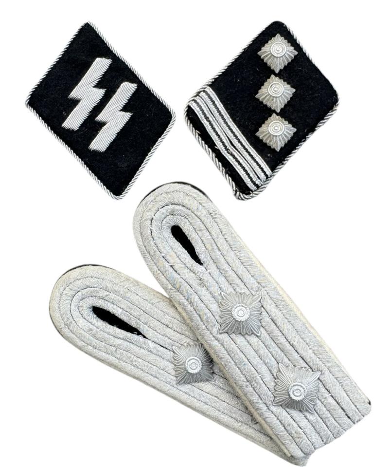 WaffenSS Hauptsturmfuhrer Collar Tabs and Shoulder Boards