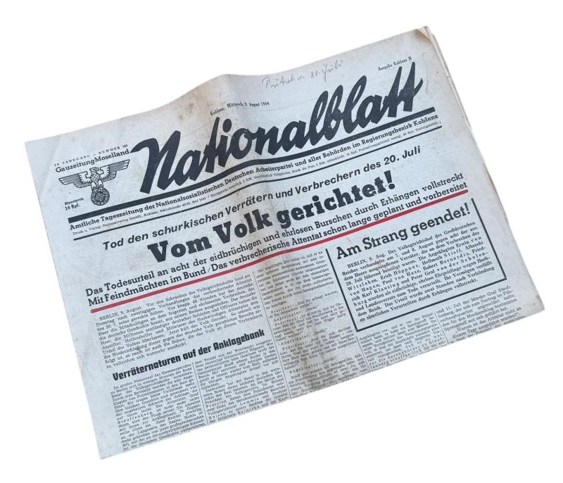 German Third Reich Newspaper Nationalblatt