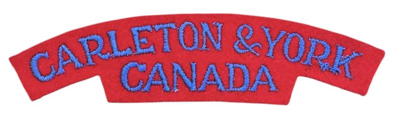 Canadian WW2 single Shouder Title Carleton & York Canada