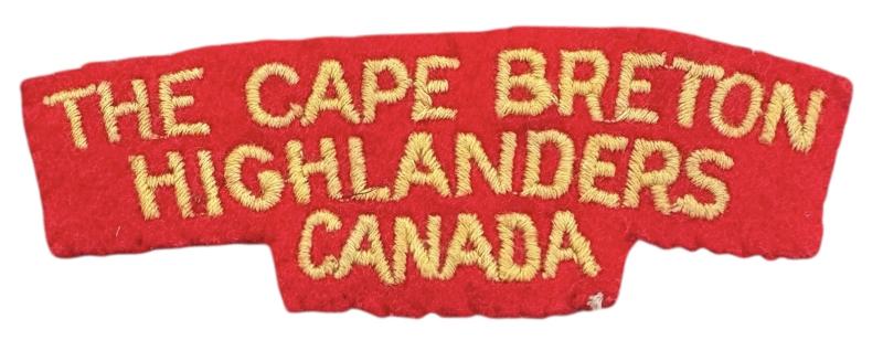 Canadian WW2 single Shouder Title Cape Breton Highlanders Canada