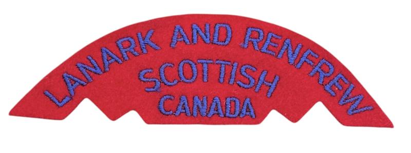 Canadian WW2 single Shouder Title Lanark and Renfrew Scottish Canada