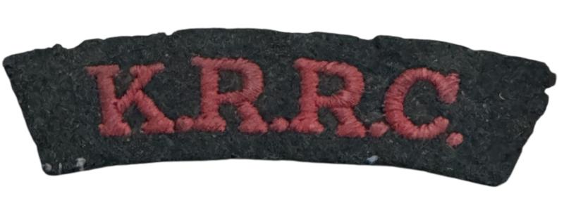 British WW2 single Shoulder Title K.R.R.C.