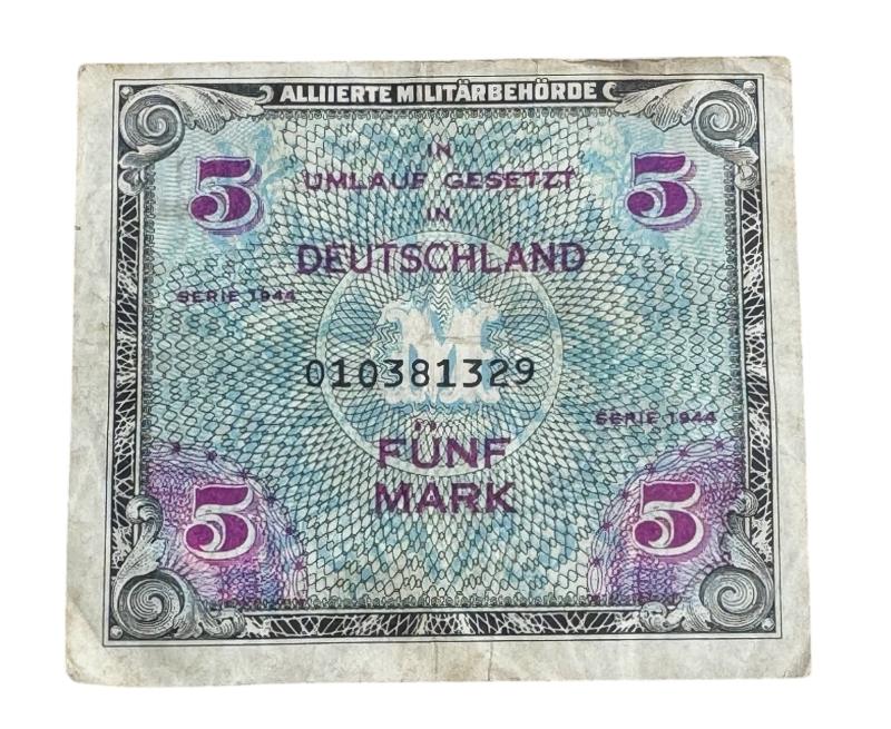 Allied WW2 band note 5 Mark