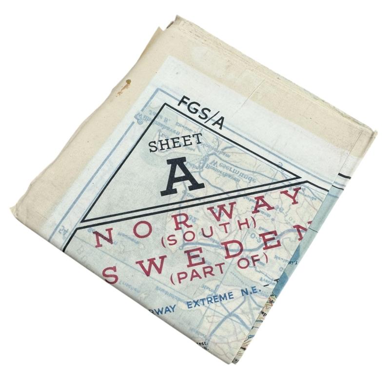 British/US WW2 Silk Escape Map Norway/Sweden